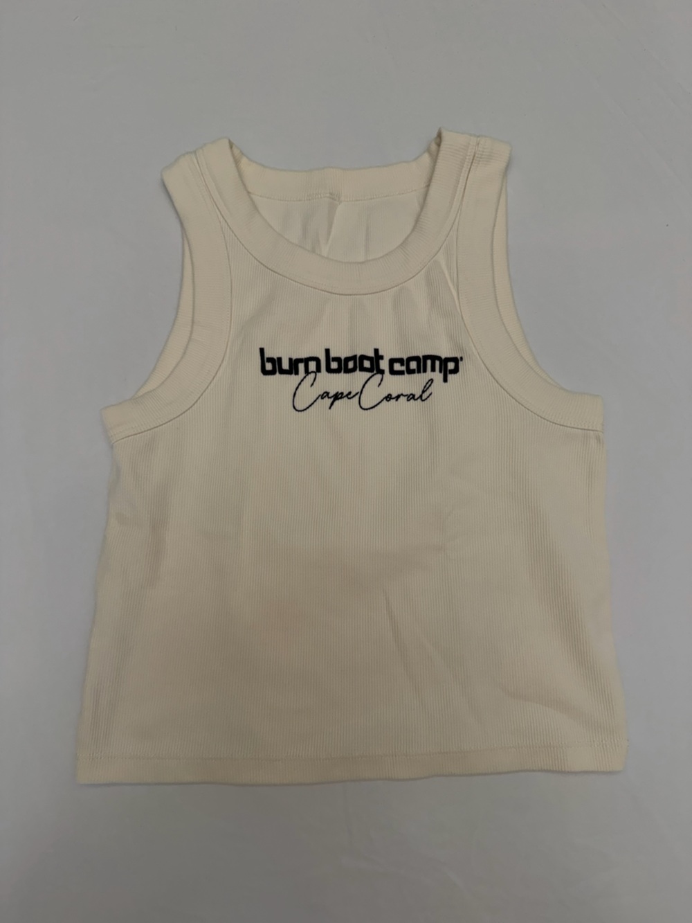 Burn Boot Camp Cape Coral Ribbed Tank Top — Cream